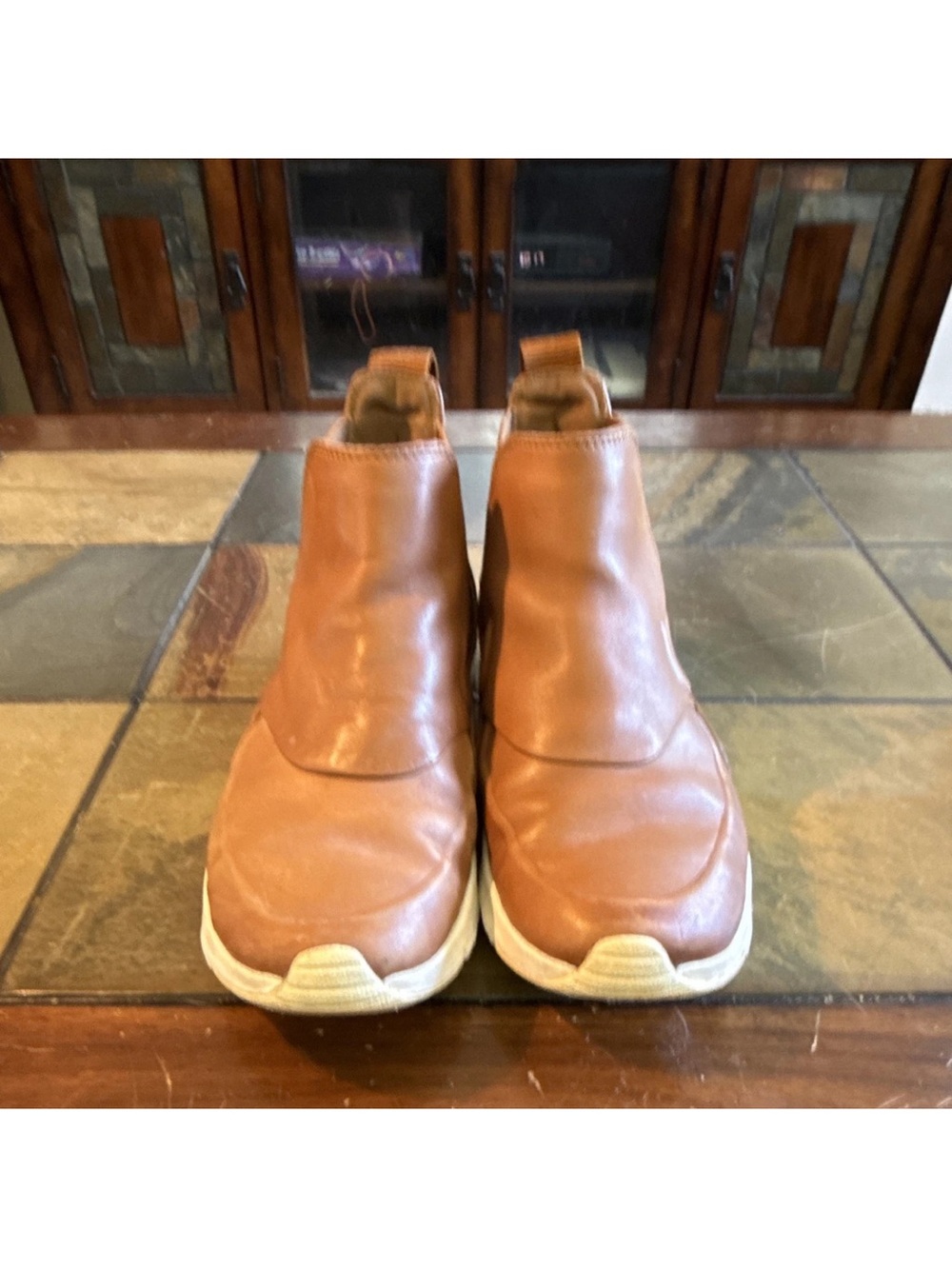 Nike Air Max Thea Mid Ale Brown Leather Chelsea Boot Sneaker